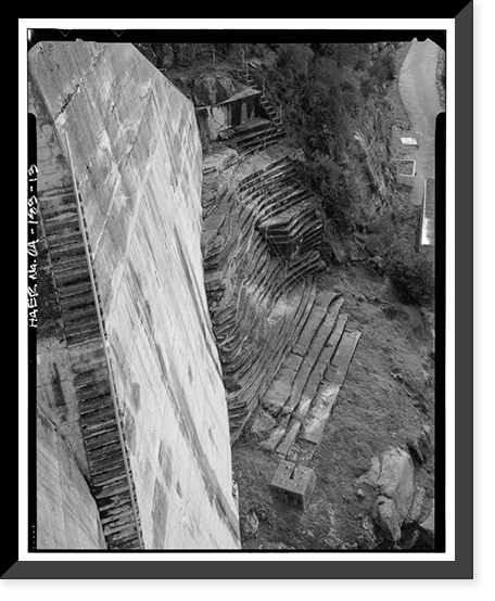 Historic Framed Print, Salinas Dam, Salinas River near Pozo Road, Santa Margarita vicinity, San Luis Obispo County, CA - 13,  17-7/8" x 21-7/8"