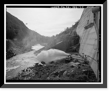 Historic Framed Print, Salinas Dam, Salinas River near Pozo Road, Santa Margarita vicinity, San Luis Obispo County, CA - 17,  17-7/8" x 21-7/8"