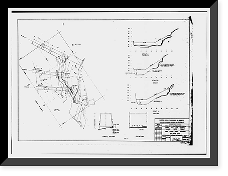 Historic Framed Print, Salinas Dam, Salinas River near Pozo Road, Santa Margarita vicinity, San Luis Obispo County, CA - 27,  17-7/8" x 21-7/8"