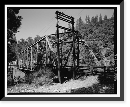 Historic Framed Print, Southern Pacific Railroad Shasta Route, Bridge No. 301.85, Milepost 301.85, Pollard Flat vicinity, Shasta County, CA - 3,  17-7/8" x 21-7/8"