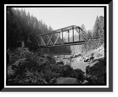 Historic Framed Print, Southern Pacific Railroad Shasta Route, Bridge No. 310.58, Milepost 310.58, Sims vicinity, Shasta County, CA - 6,  17-7/8" x 21-7/8"