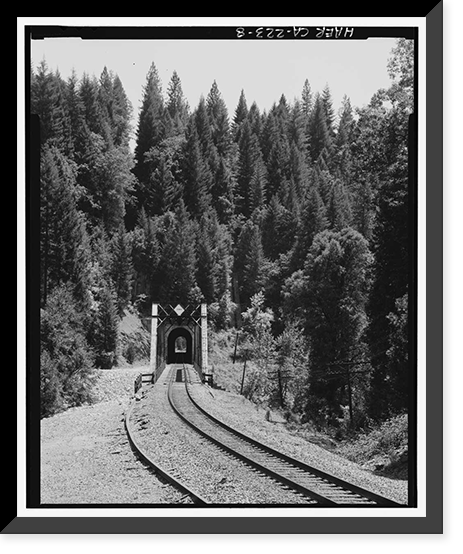 Historic Framed Print, Southern Pacific Railroad Shasta Route, Bridge No. 310.58, Milepost 310.58, Sims vicinity, Shasta County, CA - 8,  17-7/8" x 21-7/8"
