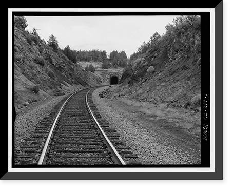 Historic Framed Print, Southern Pacific Railroad Natron Cutoff, Tunnel No. 18, Milepost 410, Dorris vicinity, Siskiyou County, CA,  17-7/8" x 21-7/8"