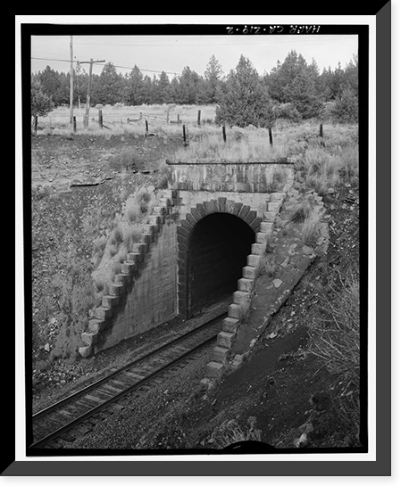 Historic Framed Print, Southern Pacific Railroad Natron Cutoff, Tunnel No. 18, Milepost 410, Dorris vicinity, Siskiyou County, CA - 2,  17-7/8" x 21-7/8"