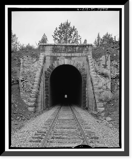 Historic Framed Print, Southern Pacific Railroad Natron Cutoff, Tunnel No. 18, Milepost 410, Dorris vicinity, Siskiyou County, CA - 6,  17-7/8" x 21-7/8"