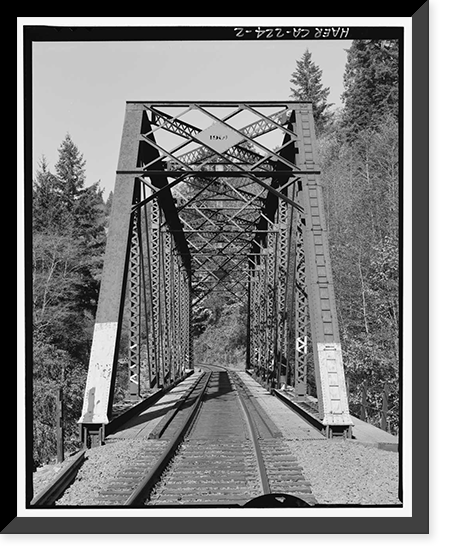Historic Framed Print, Southern Pacific Railroad Shasta Route, Bridge No. 324.99, Milepost 324.99, Shasta Springs vicinity, Siskiyou County, CA - 2,  17-7/8" x 21-7/8"