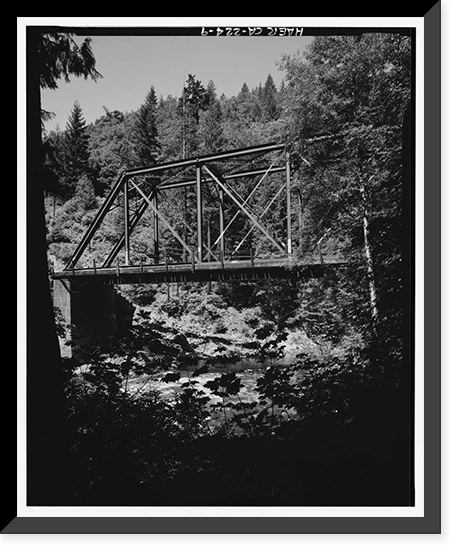 Historic Framed Print, Southern Pacific Railroad Shasta Route, Bridge No. 324.99, Milepost 324.99, Shasta Springs vicinity, Siskiyou County, CA - 9,  17-7/8" x 21-7/8"