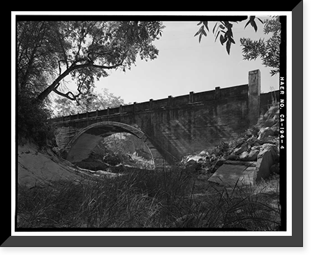 Historic Framed Print, Pleasants Valley Road Bridge, Spanning Pleasants Creek at Pleasants Valley Road, Vacaville vicinity, Solano County, CA - 4,  17-7/8" x 21-7/8"
