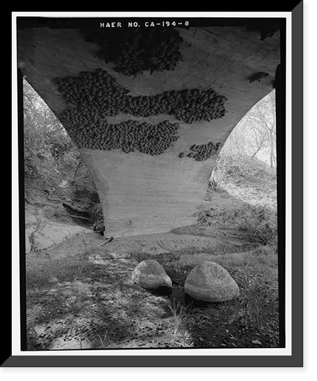Historic Framed Print, Pleasants Valley Road Bridge, Spanning Pleasants Creek at Pleasants Valley Road, Vacaville vicinity, Solano County, CA - 8,  17-7/8" x 21-7/8"