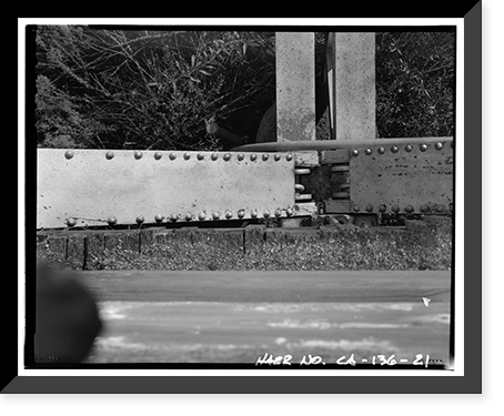 Historic Framed Print, Weidemeyer Bridge, Spanning Thomes Creek at Rawson Road, Corning vicinity, Tehama County, CA - 21,  17-7/8" x 21-7/8"