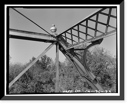 Historic Framed Print, Weidemeyer Bridge, Spanning Thomes Creek at Rawson Road, Corning vicinity, Tehama County, CA - 33,  17-7/8" x 21-7/8"