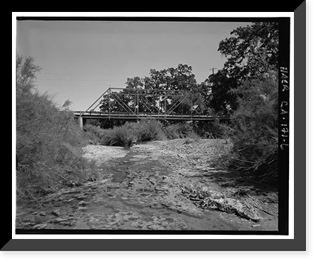 Historic Framed Print, Red Bank Creek Bridge, Spanning Red Bank Creek at Rawson Road, Red Bluff vicinity, Tehama County, CA - 6,  17-7/8" x 21-7/8"