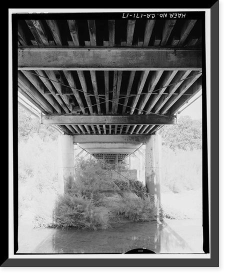 Historic Framed Print, Red Bank Creek Bridge, Spanning Red Bank Creek at Rawson Road, Red Bluff vicinity, Tehama County, CA - 17,  17-7/8" x 21-7/8"