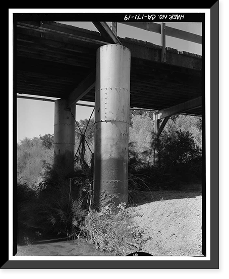 Historic Framed Print, Red Bank Creek Bridge, Spanning Red Bank Creek at Rawson Road, Red Bluff vicinity, Tehama County, CA - 19,  17-7/8" x 21-7/8"