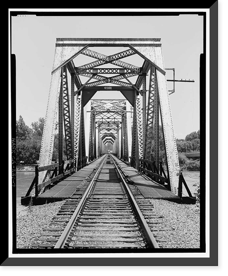 Historic Framed Print, Southern Pacific Railroad Shasta Route, Bridge No. 210.52, Milepost 210.52, Tehama vicinity, Tehama County, CA - 7,  17-7/8" x 21-7/8"