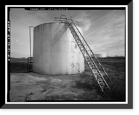Historic Framed Print, Rocky Mountain Arsenal, Storage Tank, December Seventh Avenue & D Street, Commerce City, Adams County, CO - 4,  17-7/8" x 21-7/8"