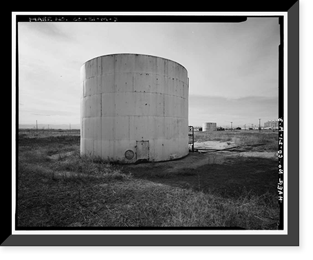Historic Framed Print, Rocky Mountain Arsenal, Storage Tank, December Seventh Avenue & D Street, Commerce City, Adams County, CO - 5,  17-7/8" x 21-7/8"