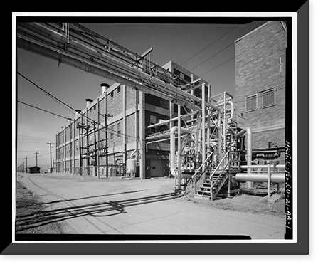 Historic Framed Print, Rocky Mountain Arsenal, Boiler Plant-Central Gas Heat Plant, 1022 feet South of December Seventh Avenue; 525 fe, Commerce City, Adams County, CO,  17-7/8" x 21-7/8"