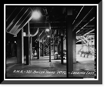 Historic Framed Print, Rocky Mountain Arsenal, Boiler Plant-Central Gas Heat Plant, 1022 feet South of December Seventh Avenue; 525 fe, Commerce City, Adams County, CO - 10,  17-7/8" x 21-7/8"