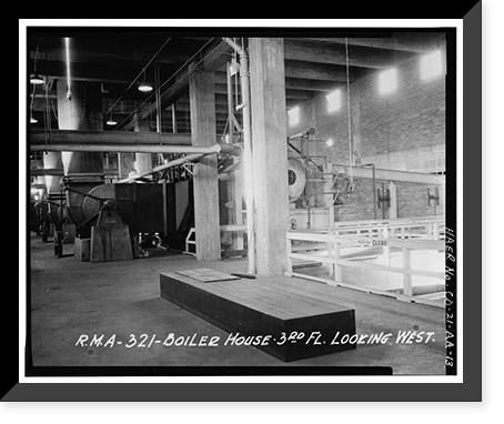 Historic Framed Print, Rocky Mountain Arsenal, Boiler Plant-Central Gas Heat Plant, 1022 feet South of December Seventh Avenue; 525 fe, Commerce City, Adams County, CO - 13,  17-7/8" x 21-7/8"