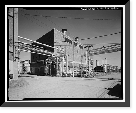 Historic Framed Print, Rocky Mountain Arsenal, Electric Power Plant, 1022 feet South of December Seventh Avenue; 280 fe, Commerce City, Adams County, CO - 2,  17-7/8" x 21-7/8"