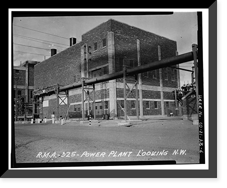 Historic Framed Print, Rocky Mountain Arsenal, Electric Power Plant, 1022 feet South of December Seventh Avenue; 280 fe, Commerce City, Adams County, CO - 6,  17-7/8" x 21-7/8"