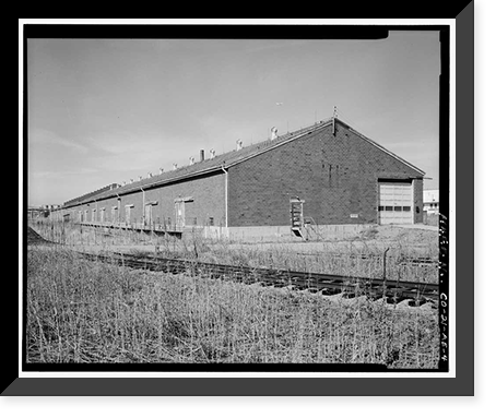 Historic Framed Print, Rocky Mountain Arsenal, Refrigeration Napalm & Incendiary Bomb Warehouse-Bomb Filling, 825 feet South of December Seventh Avenue; 2425 fe, Commerce City, Adams County, CO - 4,  17-7/8" x 21-7/8"