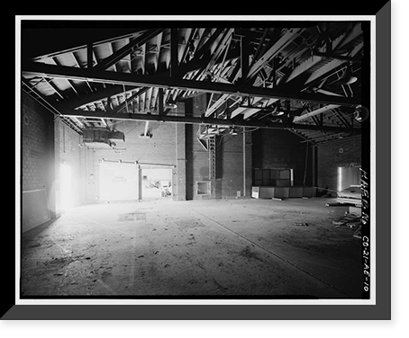 Historic Framed Print, Rocky Mountain Arsenal, Refrigeration Napalm & Incendiary Bomb Warehouse-Bomb Filling, 825 feet South of December Seventh Avenue; 2425 fe, Commerce City, Adams County, CO - 10,  17-7/8" x 21-7/8"