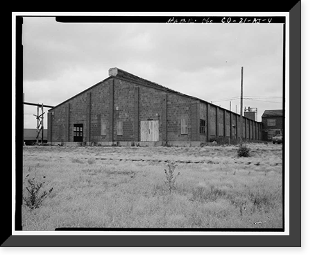 Historic Framed Print, Rocky Mountain Arsenal, Chlorine Production Cell Building, 405 feet South of December Seventh Avenue; 330 fee, Commerce City, Adams County, CO - 4,  17-7/8" x 21-7/8"