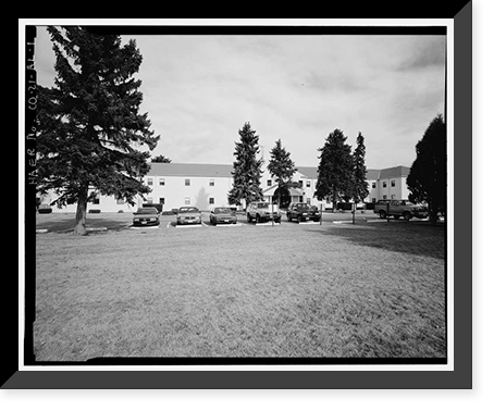 Historic Framed Print, Rocky Mountain Arsenal, Administration Building, 400 feet North of December Seventh Avenue; 1940 fe, Commerce City, Adams County, CO,  17-7/8" x 21-7/8"