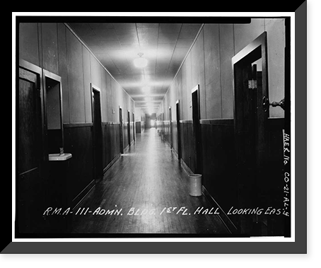 Historic Framed Print, Rocky Mountain Arsenal, Administration Building, 400 feet North of December Seventh Avenue; 1940 fe, Commerce City, Adams County, CO - 4,  17-7/8" x 21-7/8"