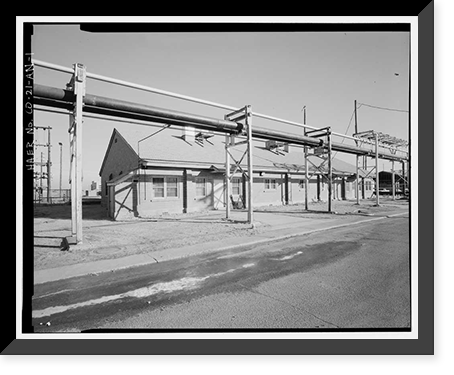 Historic Framed Print, Rocky Mountain Arsenal, Cafeteria-Office-Storage Building, 1020 feet South of December Seventh Avenue; 110 fe, Commerce City, Adams County, CO,  17-7/8" x 21-7/8"