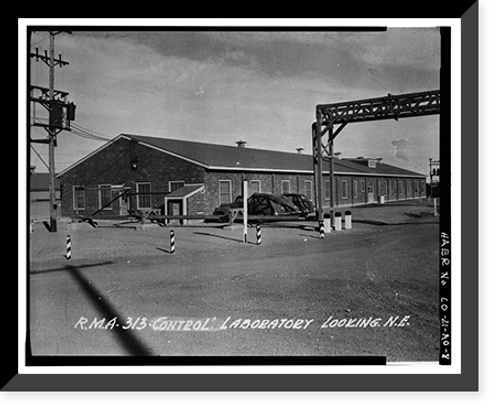 Historic Framed Print, Rocky Mountain Arsenal, Laboratory Building, 510 feet South of December Seventh Avenue; 175 fee, Commerce City, Adams County, CO - 8,  17-7/8" x 21-7/8"