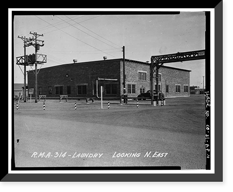Historic Framed Print, Rocky Mountain Arsenal, Laundry Service Building, 690 feet South of December Seventh Avenue, 60 feet, Commerce City, Adams County, CO - 4,  17-7/8" x 21-7/8"