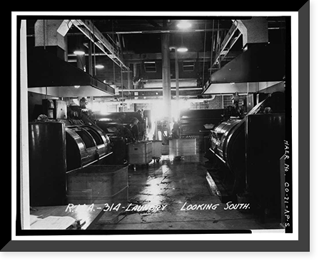 Historic Framed Print, Rocky Mountain Arsenal, Laundry Service Building, 690 feet South of December Seventh Avenue, 60 feet, Commerce City, Adams County, CO - 5,  17-7/8" x 21-7/8"