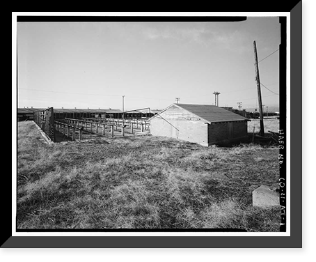 Historic Framed Print, Rocky Mountain Arsenal, Gasoline Pump Building, 1300 feet South of December Seventh Avenue; 840 fe, Commerce City, Adams County, CO,  17-7/8" x 21-7/8"