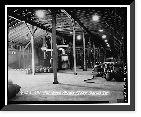 Historic Framed Print, Rocky Mountain Arsenal, Phosgene Filling & Storage Building, 1170 feet South of December Seventh Avenue; 230 fe, Commerce City, Adams County, CO - 3,  17-7/8" x 21-7/8"