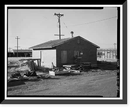 Historic Framed Print, Rocky Mountain Arsenal, Locker Room & Change Room, 1300 feet South of December Seventh Avenue; 420 fe, Commerce City, Adams County, CO,  17-7/8" x 21-7/8"