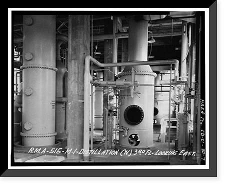 Historic Framed Print, Rocky Mountain Arsenal, Crude Mustard Distillation Building, 550 feet South of December Seventh Avenue; 400 fee, Commerce City, Adams County, CO - 7,  17-7/8" x 21-7/8"