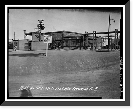 Historic Framed Print, Rocky Mountain Arsenal, Lewisite Filling & Distilled Mustard Filling Building, 420 feet South of December Seventh Avenue; 820 fee, Commerce City, Adams County, CO - 3,  17-7/8" x 21-7/8"