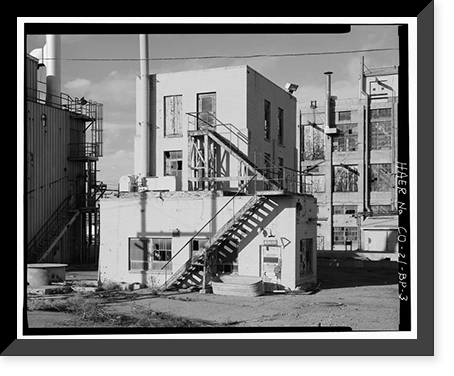 Historic Framed Print, Rocky Mountain Arsenal, Acetylene Compressor House, 700 feet South of December Seventh Avenue; 1100 fe, Commerce City, Adams County, CO - 3,  17-7/8" x 21-7/8"