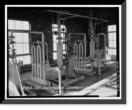 Historic Framed Print, Rocky Mountain Arsenal, Acetylene Compressor House, 700 feet South of December Seventh Avenue; 1100 fe, Commerce City, Adams County, CO - 7,  17-7/8" x 21-7/8"