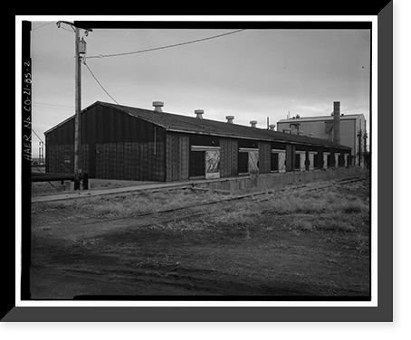 Historic Framed Print, Rocky Mountain Arsenal, Storage Warehouse, 280 feet South of December Seventh Avenue; 180 fee, Commerce City, Adams County, CO - 2,  17-7/8" x 21-7/8"