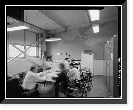 Historic Framed Print, Kodiak Naval Operating Base, Hangar, U.S. Coast Guard Station, Kodiak, Kodiak Island Borough, AK,  17-7/8" x 21-7/8"