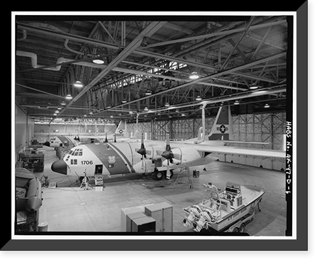 Historic Framed Print, Kodiak Naval Operating Base, Hangar, U.S. Coast Guard Station, Kodiak, Kodiak Island Borough, AK - 6,  17-7/8" x 21-7/8"