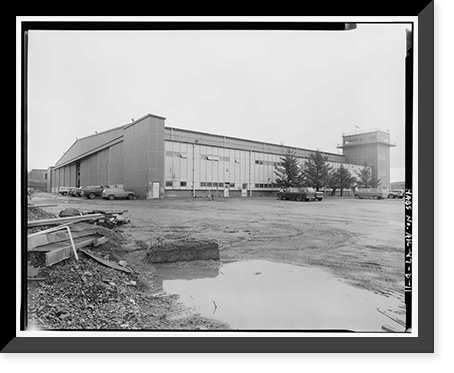 Historic Framed Print, Kodiak Naval Operating Base, Hangar, U.S. Coast Guard Station, Kodiak, Kodiak Island Borough, AK - 11,  17-7/8" x 21-7/8"