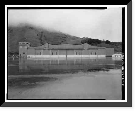 Historic Framed Print, Kodiak Naval Operating Base, Hangar, U.S. Coast Guard Station, Kodiak, Kodiak Island Borough, AK - 18,  17-7/8" x 21-7/8"