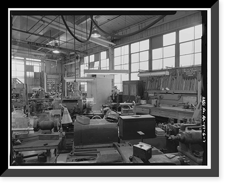 Historic Framed Print, Kodiak Naval Operating Base, Wood & Machine Shop, U.S. Coast Guard Station, Kodiak, Kodiak Island Borough, AK - 7,  17-7/8" x 21-7/8"