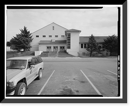 Historic Framed Print, Kodiak Naval Operating Base, Gymnasium, U.S. Coast Guard Station, Kodiak, Kodiak Island Borough, AK,  17-7/8" x 21-7/8"