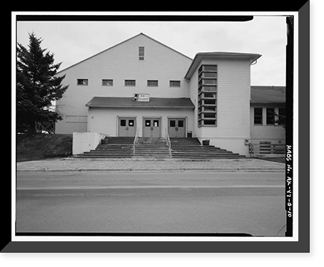 Historic Framed Print, Kodiak Naval Operating Base, Gymnasium, U.S. Coast Guard Station, Kodiak, Kodiak Island Borough, AK - 10,  17-7/8" x 21-7/8"